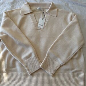 Aritzia Plush Cashmere Oversized Polo Sweater